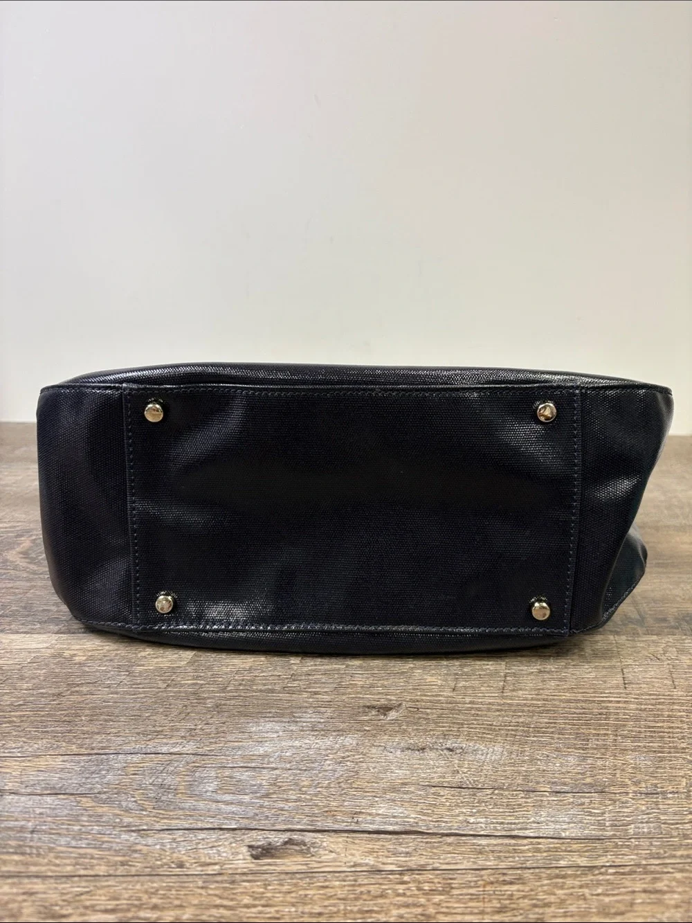 Kate Spade New York Fulton Street Satchel Black & Tan Leather Handle Tote